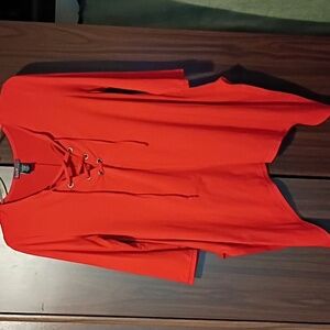 Women's Tunic Tie Up Front High Low Flowy Red...   Love